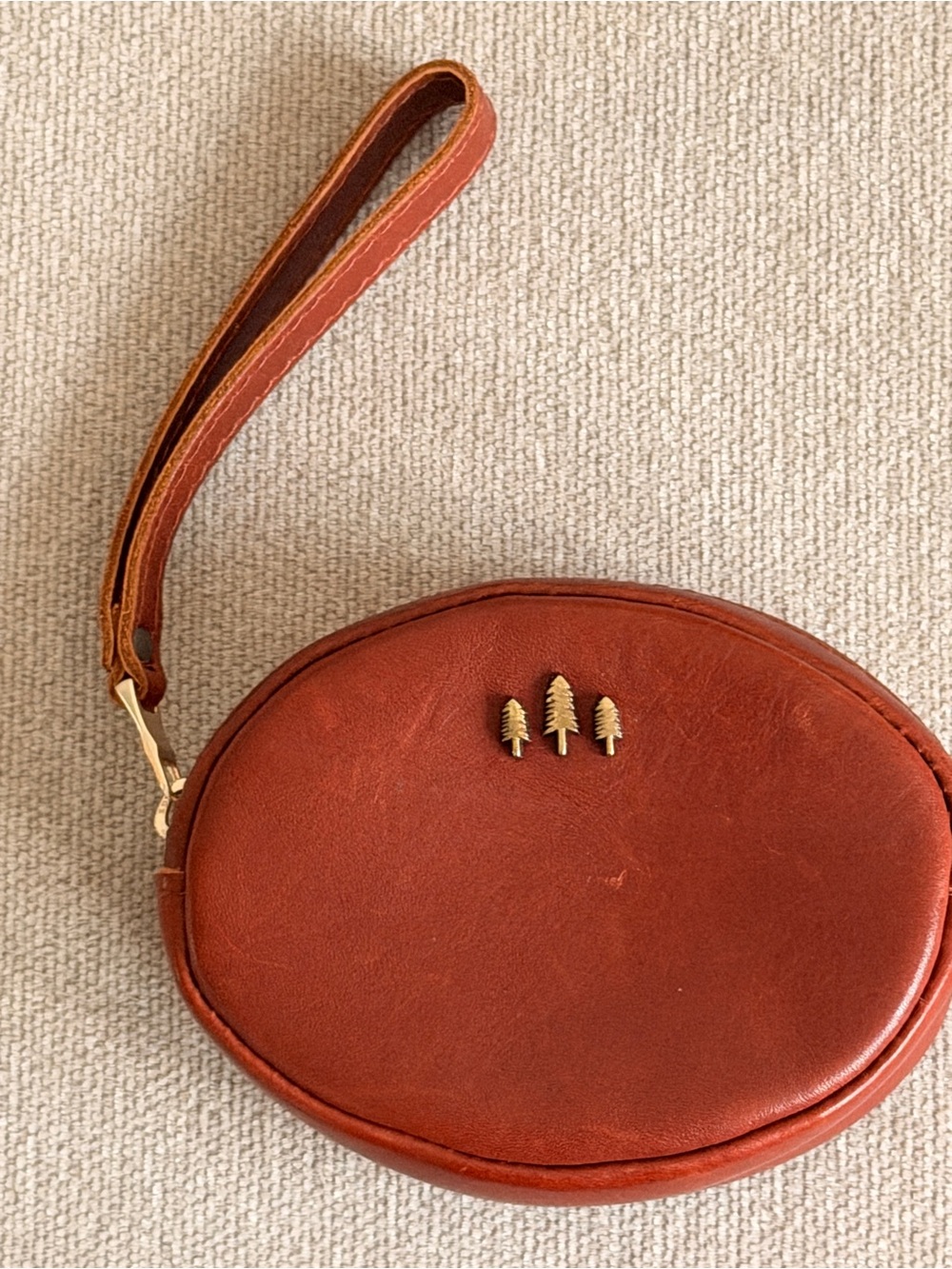 New Portland Leather Goods Roswell pouch in color Chestnut. Small.